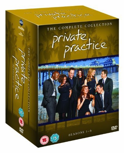 "Brown DVD box set with 'Private Practice' title and cast photo on the front."