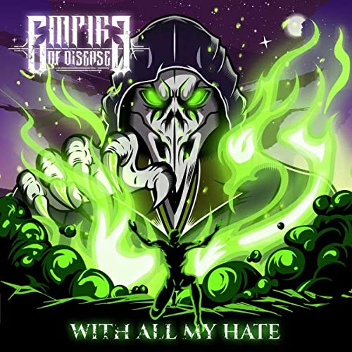 CD cover: glowing green skull with flames, dark figure below.