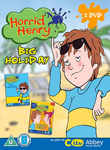 Horrid Henry's Big Holiday" DVD cover featuring a cartoon boy in sunglasses.
