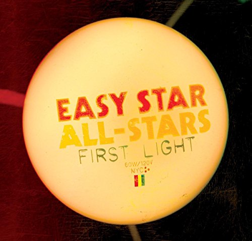 A round CD with "Easy Star All-Stars First Light" text on a red and black background.