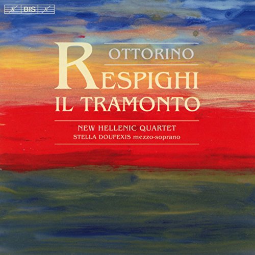 CD cover: abstract sunset painting with composer Respighi’s name and quartet details.