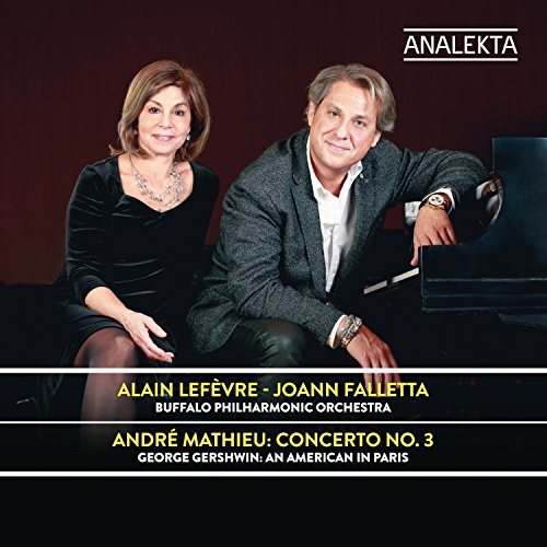 CD cover with man and woman sitting at a piano, against a dark red background.
