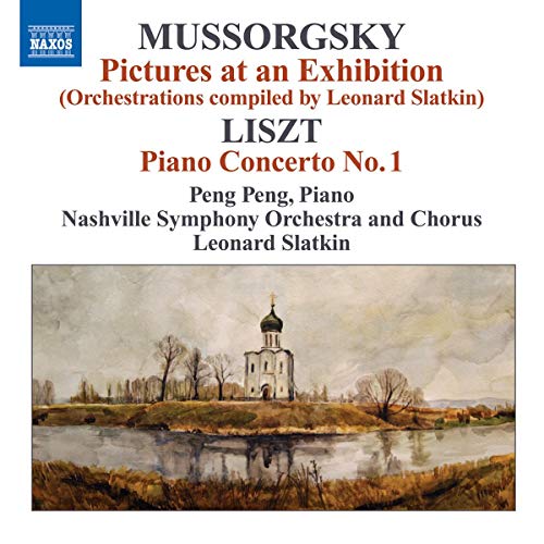 CD cover for Mussorgsky’s “Pictures at an Exhibition” with church image.