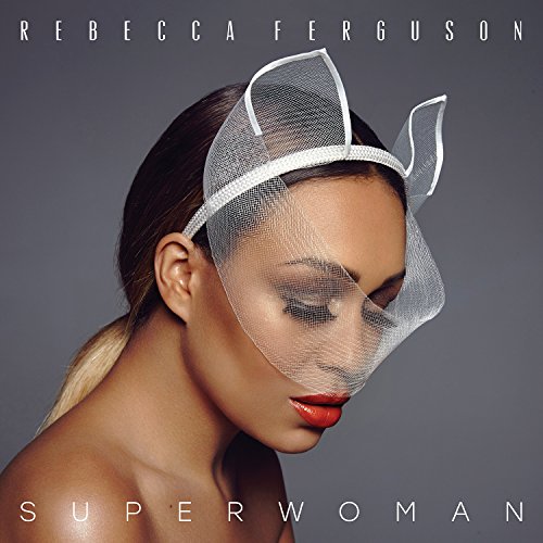 Rebecca Ferguson's album cover featuring a woman with a mesh face mask, grey background.