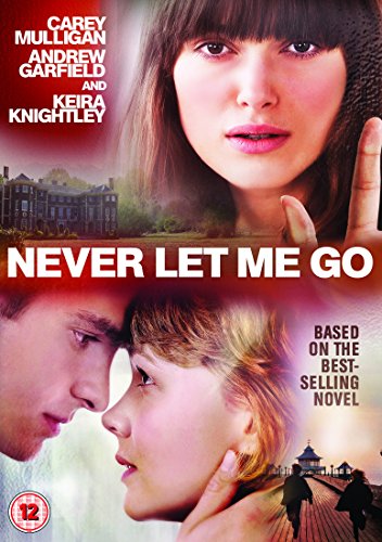 DVD cover for Never Let Me Go featuring portraits of the three main actors.
