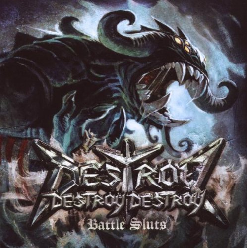 Album cover featuring a monstrous creature attacking warships, with "Destroy Destroy" and "Battle Sluts" text.