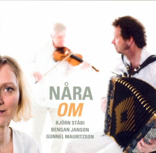 "CD cover featuring a woman and two men playing violin and accordion."