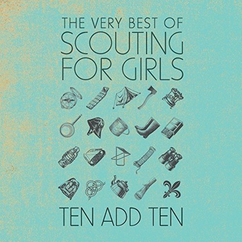 "CD cover with 'Scouting For Girls' and 'Ten Add Ten' text on turquoise background."