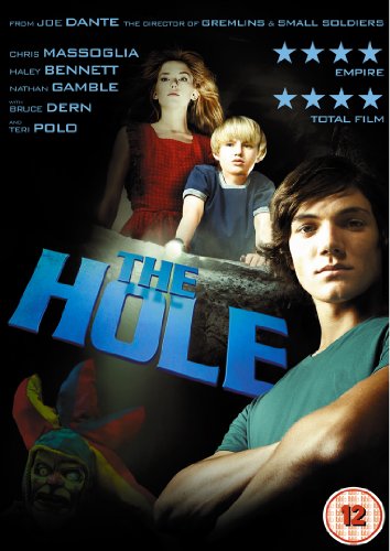 DVD cover for "The Hole" featuring three young people and a dark abyss.