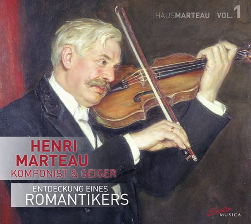 Portrait of Henri Marteau playing the violin, CD cover art.
