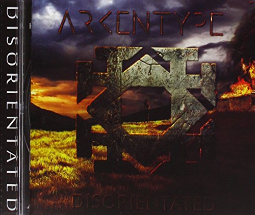 CD cover for Arkentype’s “Disoriented” featuring stone ruins and stormy skies.