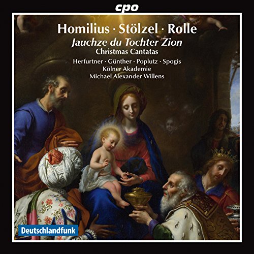 "CD cover featuring a Renaissance-style painting of the Adoration of the Magi."