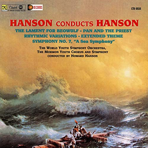 CD cover for “Hanson Conducts Hanson” featuring a stormy seascape painting.