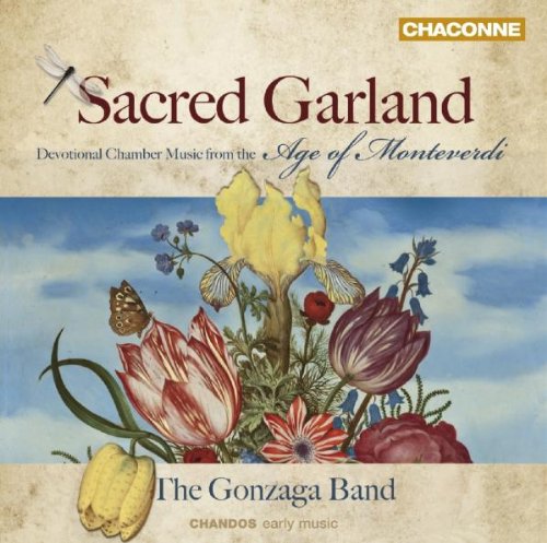 CD cover with floral illustration and text "Sacred Garland" and "The Gonzaga Band".