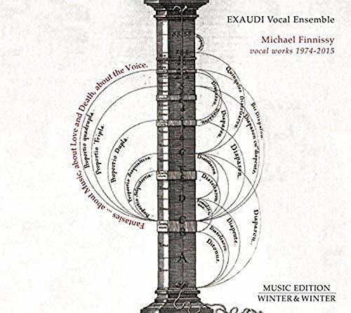 CD cover for Exaudi Ensemble’s Michael Finnissy vocal works, abstract design.