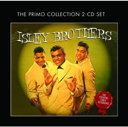 "CD cover featuring three men in white suits against a green background."