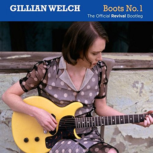 "Album cover featuring Gillian Welch playing a yellow guitar, wearing a polka-dot dress."