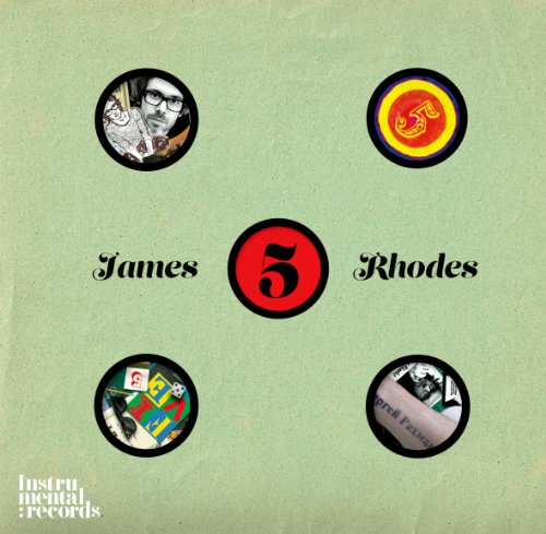 CD cover with portrait circles and large number five on green.