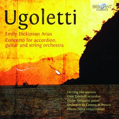"CD case with a yellow and orange seascape cover, titled 'Ugoletti'."