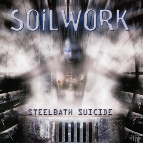Album cover for Soilwork’s “Steelbath Suicide” with a ghostly figure.
