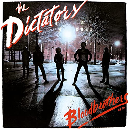 Album cover for The Dictators’ “Blood Brothers” featuring five figures on a street.