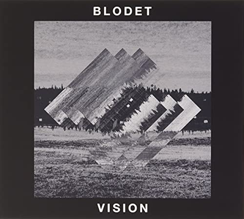 Blodet "Vision" CD cover: grayscale landscape with abstract geometric shapes.