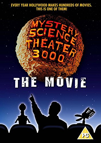 "Mystery Science Theater 3000: The Movie DVD cover with silhouetted characters and brain graphic."