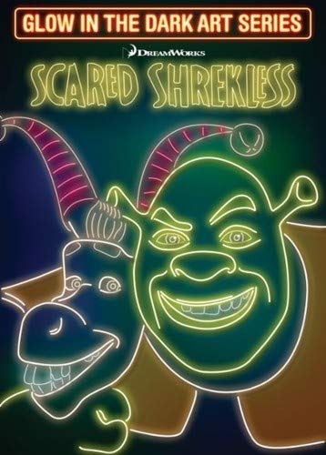 Glow-in-the-dark DVD cover featuring Shrek and a frightened donkey.