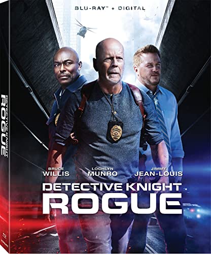 Blu-ray cover for "Detective Knight Rogue" featuring three men in action poses.