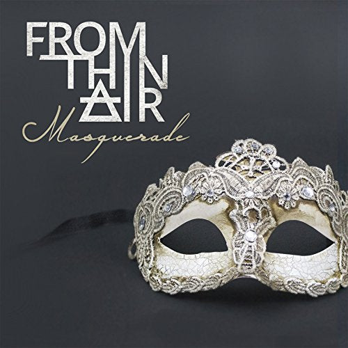 White ornate masquerade mask on dark background with "From Thin Air" and "Masquerade" text.