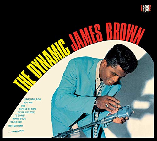 James Brown album cover, "The Dynamic James Brown," featuring the artist in blue.