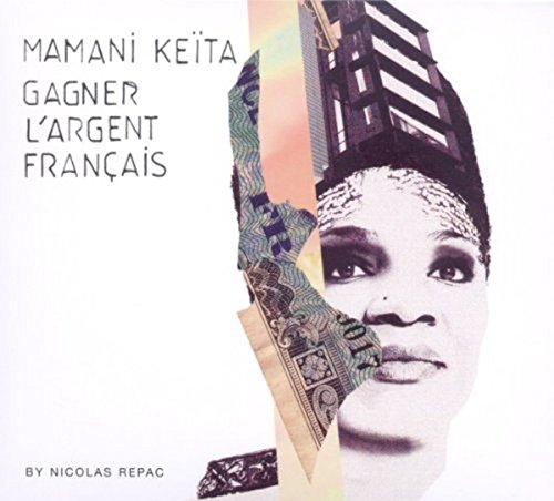 Album cover featuring a woman's face with banknotes and building fragments.