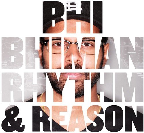 "Bhimanbhi - Rhythm & Reason vinyl album cover featuring a man's face in large text."