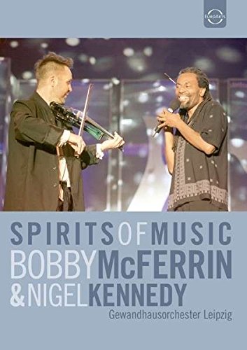 Bobby McFerrin and Nigel Kennedy performing on stage, DVD cover.
