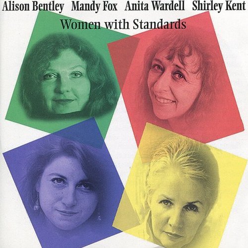 "CD cover with four women's portraits in different colored squares, titled 'Women with Standards'."