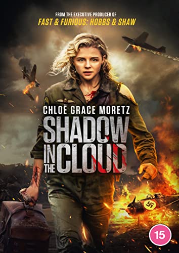 Shadow in the Cloud" DVD cover featuring Chloë Grace Moretz and WWII aircraft.