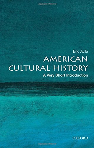 The image depicts a book cover. Alt text: Book cover with teal background, white text "American Cultural History" and "Oxford" logo.