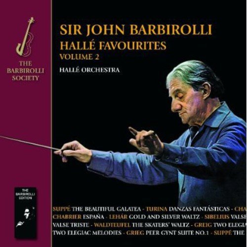 CD cover featuring Sir John Barbirolli conducting, with maroon and black background.