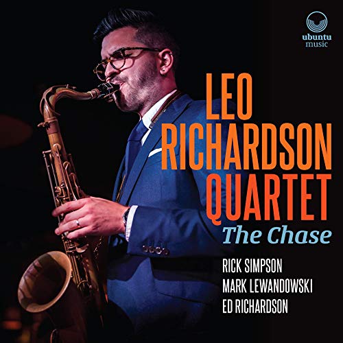 CD cover featuring saxophonist Leo Richardson in a blue suit.