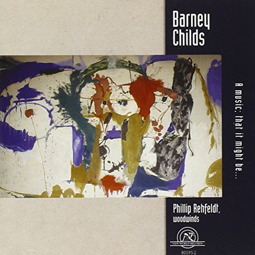 "Album cover with abstract painting, artist and musician names, and record label logo."