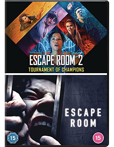 DVD cover for "Escape Room 2: Tournament of Champions" featuring distressed faces.