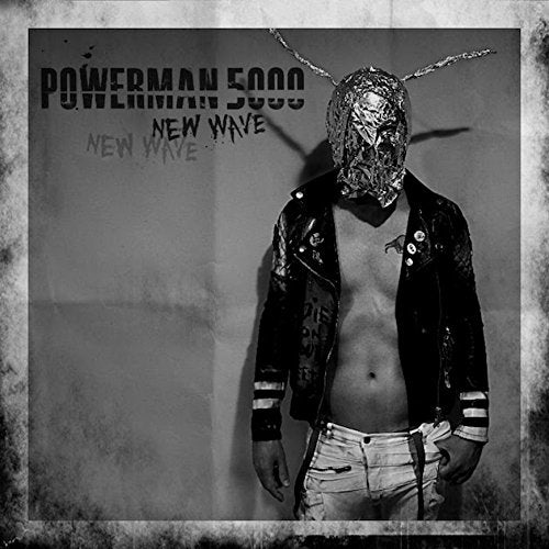 Powerman 5000 album cover: figure in a metallic mask and leather jacket.