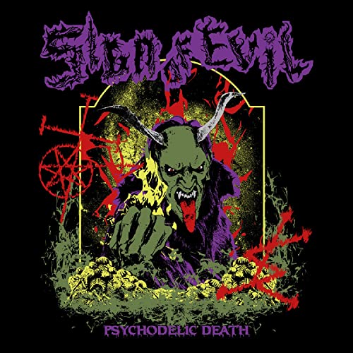 CD cover: demonic figure with horns, skulls, and psychedelic imagery.