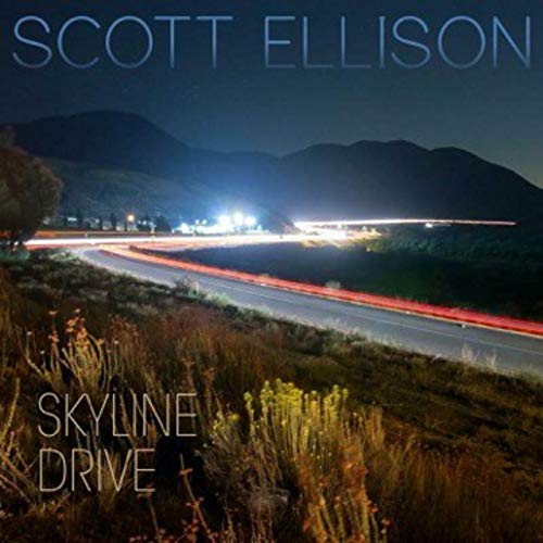 CD cover for Scott Ellison’s “Skyline Drive” featuring a nighttime highway scene.