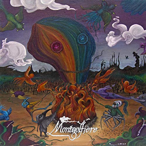 Painted CD cover featuring a colorful hot air balloon and fantastical creatures.