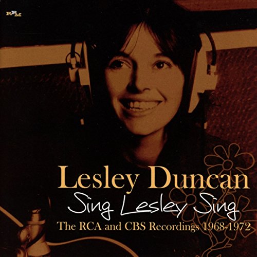"CD cover with sepia-toned photo of Lesley Duncan wearing headphones, smiling."