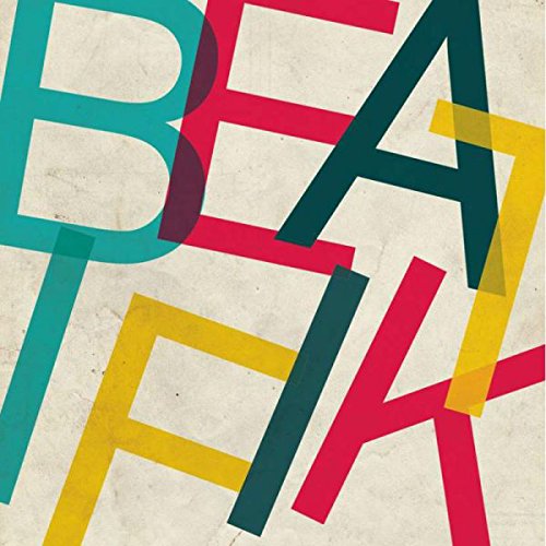 The image shows a partial view of a CD cover with the word "BEATIFIK" in large, multicolored letters. For accessibility purposes, a suitable alt text could be: "CD cover with 'BEATIFIK' in teal, red, yellow, and dark green letters."