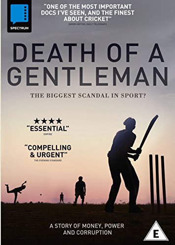 DVD cover for “Death Of A Gentleman” featuring silhouetted cricket players.