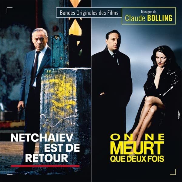 CD cover featuring two film stills with actors and bold text.