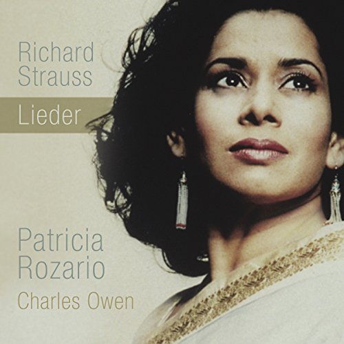 CD cover featuring portrait of Patricia Rozario, text “Richard Strauss Lieder”.